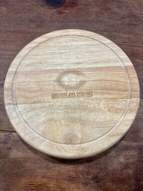 Chicago Bears Wooden Cheese Board Charcuterie Hidden Knife Compartment No Knives